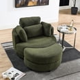 thumbnail image 2 of Swivel Chair With Storage Box - Foam Padding For Living Room 39"w Moon Soft Fabric Armchair, 2 of 6