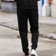 thumbnail image 4 of Pantalones largos de moda para hombre, de color liso, cómodos, informales, con cordón para fitness., 4 of 4