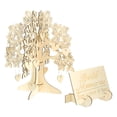 thumbnail image 1 of leyfeng 3D madera invitado signo libro familia deseo árbol corazones colgante gota adornos boda fiesta decoración, 1 of 8