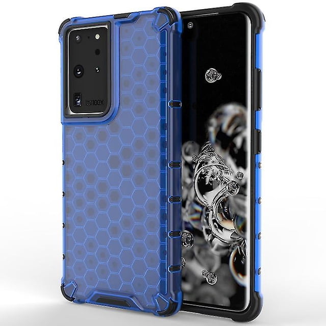 Funda protectora de PC y TPU a prueba de golpes con diseño de panal para Samsung Galaxy S21 Ultra 5g (blanca)