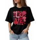 thumbnail image 1 of Camiseta de mujer, camisetas de manga corta, camisetas casuales, camisetas de cuello redondo con rosas de amor para el Día de San Valentín para mujer, 1 of 8