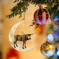 thumbnail image 4 of Christmas Ornaments Animals Sitting On the Moon Ornaments for Christmas Tree Doubleprinted Acrylic Hanging Pendant for Christmas Tree Decorations Window Wall Hanging Ornament Living Room Decoration, 4 of 4