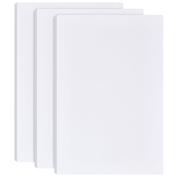3Pcs 1/2 Inch White Foam Boards 12x8 Inch Rectangle PVC Foam Sheet Poster Board for Mounting Crafts Art Display Presentation and Projects for DIY
