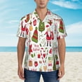 thumbnail image 2 of Disketp Hawaiian Shirts For Men,Snowflakes Santa Claus Christmas Tree Print Mens Casual Short Sleeve Button Down Shirts Beach Shirt, 2 of 7