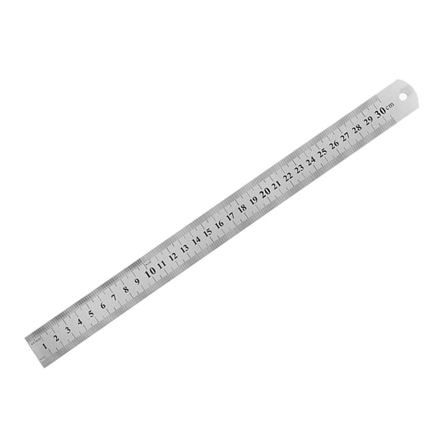 Herramienta de medición de doble cara con regla recta de metal de acero inoxidable (300 mm)