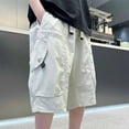thumbnail image 3 of breaise Boys Cargo Shorts Elastic Waist Running Hiking Bermuda Shorts Knee Length Summer Shorts with Pockets, 3 of 6