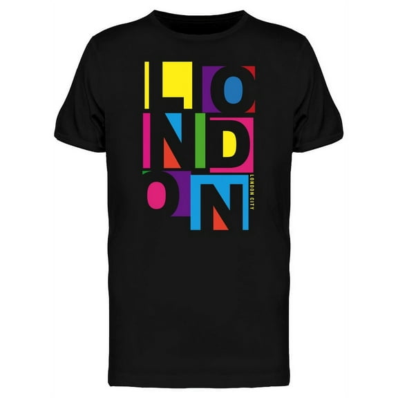 London Colored Typography T-Shirt Men -Image by Shutterstock, Male 3X-Large