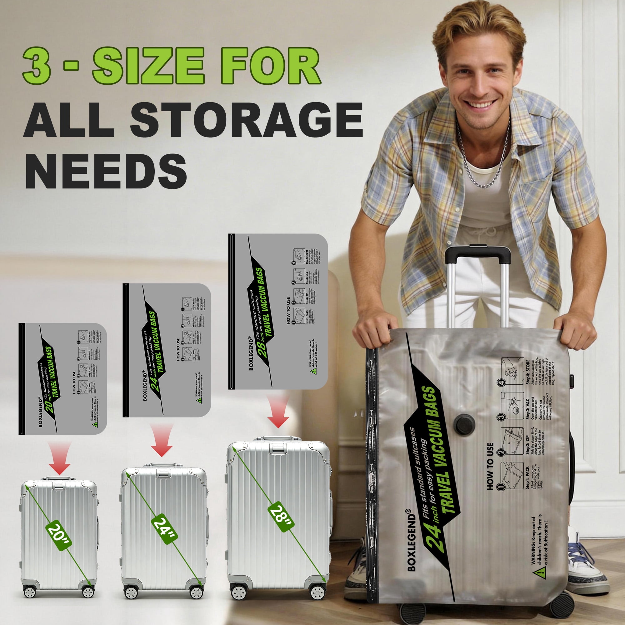 Cubepoint 15 Bags Vacuum Storage Bags for Travel with Rechargeable Wireless Pump, Portable Vacuum Seal Bags for Luggage and Suitcase, Compression Travel Bags for Clothes, Blankets, Seasonal Storage