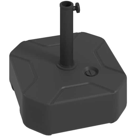 55 lbs Black Square HDPE Patio Umbrella Base Stand, Fillable