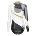 thumbnail image 4 of YONGHS Women Shiny Mesh Sheer Gymnastic Leotard Contemporary Ballet Dance Bodysuit Top White XL, 4 of 7