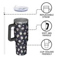 thumbnail image 4 of 40oz Pioneer Flower Floral Print Pattern Insulated Tumbler with Handle, BPA-Free Leak Proof Lid and Straws, Double Wall Vacuum, Hot 12h/Cold 34h, 4 of 6