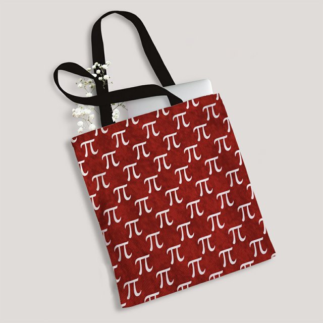 Bolsa de lona Reutilizable ABPHQTO con símbolo de Pi rojo y blanco 36x41 cm