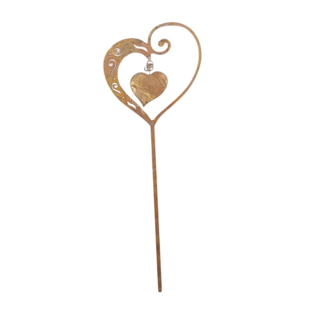 Fondo de Estaca de Corazón para Interiores Y Exteriores, Arte Oxidado, Bricolaje, Estaca de Hierro con Forma de Corazón para Jardín, Maceta, Fiestas,