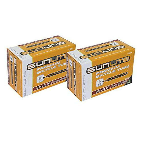 Street Fit 360 2 Pack - Tube - 29" x 2.10 (700 x 50-52c) 48mm Presta Valve. Replacement Tube for 29'r Mountain Bike, Cruiser or Bicycle with Same tire Size. MTB MTN Style Bike