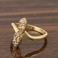 thumbnail image 2 of 0.35 Ct Rose Cut Champagne Diamond 925 Sterling Silver Yellow Plated Bypass Stackable Women Wedding Ring, 2 of 6