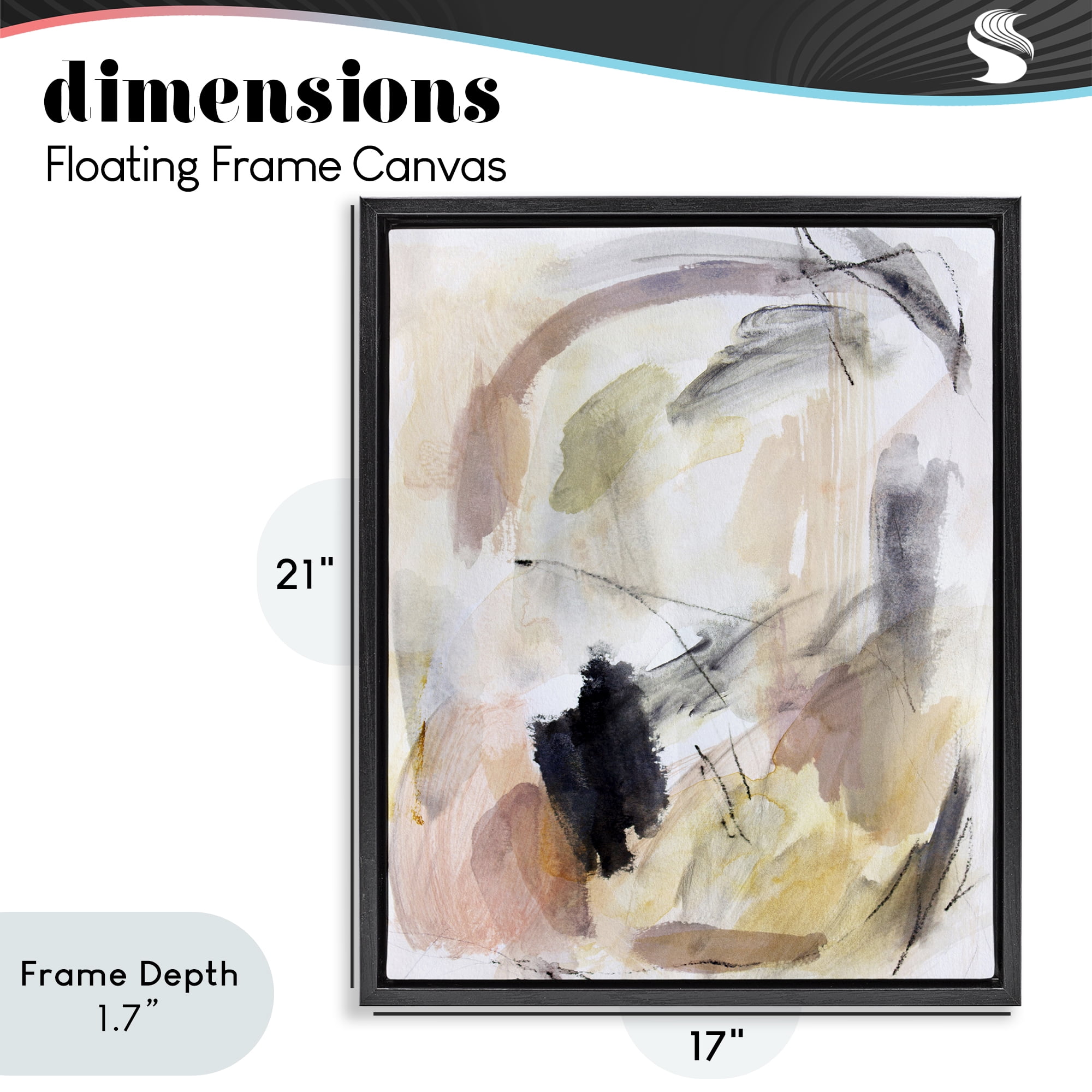 Stupell Industries Chaotic Sketches Paint Strokes Black Framed Floater Canvas Wall Art, design by Hope Bainbridge