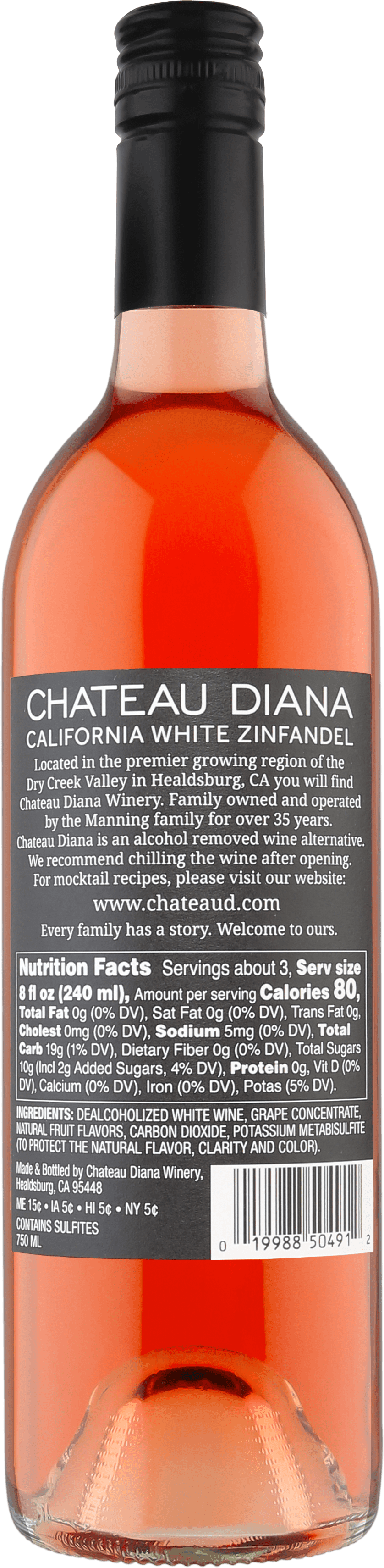 Chateau Diana Zero Alcohol California White Zinfandel