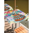 thumbnail image 2 of Square Outdoor Tablecloth with Umbrella Hole Happy Birthday Outside Table Cloth Waterproof Patio Table Cover Colorful Balloon Ribbon Cake Zipper Tablecloths for Picnic Party Camping 60x60 Inch, 2 of 8