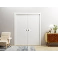 thumbnail image 3 of Sliding French Double Pocket Doors 56 x 80 inches / Mela 0755 Painted White / Kit Rail Hardware / MDF Interior Bedroom Modern Doors, 3 of 5