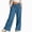 Blue, variant on Kukoosong Girls' Cotton Wide Leg Lounge Pants with Elastic Waist and Pockets, Loose Fit Casual Trousers for Daily Wear, Summer Long Pants for Girls