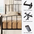 thumbnail image 6 of Sha Cerlin Full Size Metal Platform Bed Frame with Victorian Style Iron-Art Headboard and Footboard, Black, 6 of 9