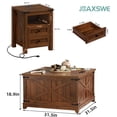 thumbnail image 2 of Farmhouse 3-Piece Living Room Set, Coffee Table with Hidden Storage Organizer & Nightstands with Charging Station, for Home, Office, 2 of 10