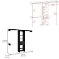 thumbnail image 3 of 5 Open Shelves, 1 Drawer, 3 Metal Rods Bedroom Closet 250 - Black, Magnificent Modern Closet, Black Rods, Lustrous, 3 of 4