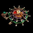 thumbnail image 5 of EOEMY 1.57" Colorful Enameled Web Red Heart Spider Brooch Pin Teardrop Short Tassel, 5 of 5