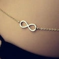thumbnail image 4 of Gold Charm Bikini Belly Waist Lower Back Link Body Chain w/ Number 8 Pendant, 4 of 9