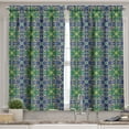 thumbnail image 2 of Ambesonne Orient Valance & Curtain, Oriental Damask, 55"x30", Yellow Green Teal, 2 of 6