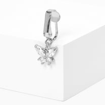 Claire's Crystal  Gemstone Butterfly Clip-on Faux Belly Ring Female, Teen