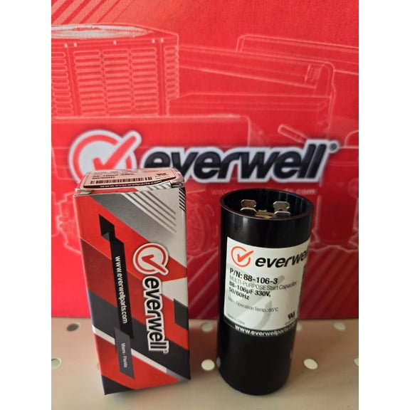 Everwell Multi-Purpose Start Capacitor 88-106µf x 330V for 50/60Hz Single-Phase AC Motors