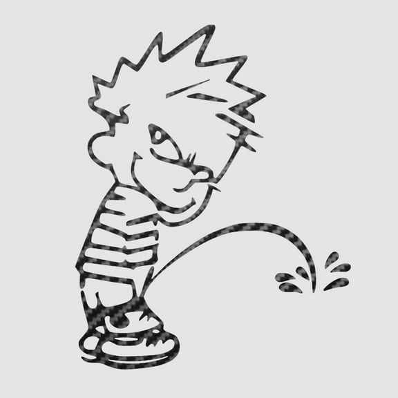 Calvin Pee JDM Vinyl Decal Sticker UV & Waterproof Bumper Window Laptop Automotive Water Bottle Gift accessories – CARBON FIBER 5"