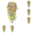 thumbnail image 2 of 6 Pcs Artificial Pansy Hanging Vine, 69.53" UV Resistant Hanging Flowers for Outdoors, Faux Silk Violet Flowers with Eucalyptus Leaves, Fake Wall Floral for Indoor Patio Porch Garden, Fall Decor, 2 of 3