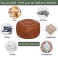 thumbnail image 4 of Thgonwid 21.7*13.7 inch Indoor Vegan Leather Pouf, Light Brown (Comes with No Filler), 4 of 7