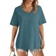 thumbnail image 2 of Tops Cortos para Mujeres Cuello en V Suelto Casual de Manga Corta, Camisa de Moda de Cuatro Estaciones para el Uso Diario, 2 of 6