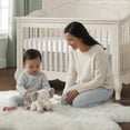 thumbnail image 3 of Evolur Aurora 5-In-1 Convertible Crib In Ivory lace, Greenguard Gold Certified, Features 3 Mattress Height Settings, Sturdy And Spacious Baby Crib, Wooden Furniture, 3 of 11