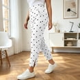 thumbnail image 4 of Maplenight Womens Cropped Yoga Pants with Pockets Elastic High Waisted Workout Pants Side Slit Casual Athletic Running Leggings, 4 of 6