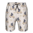 thumbnail image 3 of Sikiie Hippopotames Conduisant une Voiture Imprimé Shorts de Plage pour Hommes, Shorts à Séchage Rapide Haute Élasticité - avec Cordon et Poches Antidérapantes, Adaptés pour Plage, Sports, Vacances-3TG, 3 of 6