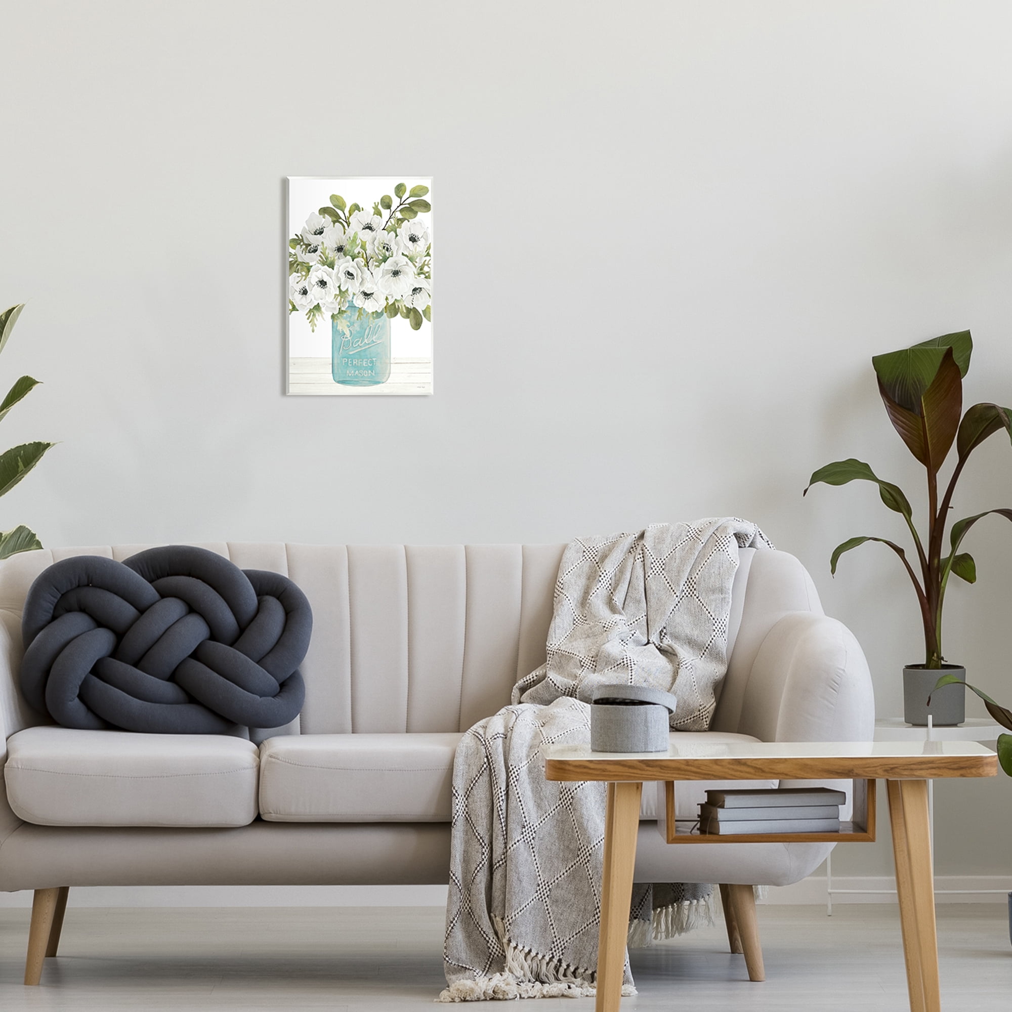 Stupell Farmhouse Blooming Anemone Flowers Botanical & Floral Painting Wall Plaque Unframed Art Print Wall Art