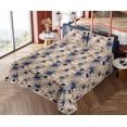 thumbnail image 4 of Ambesonne Floral Design Fitted & Flat Sheet with Shams 4 Pcs Set, Bohemian Autumn Bloom, Full, Dark Ceil Blue Eggshell, 4 of 5