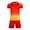 A-Red457, variant on JAJAHO Boys Athletic Shorts Set Kids 2 Piece Performance Gym Summer Outfits V Neck Short Sleeve T Shirts And Shorts Basketball Football Sets