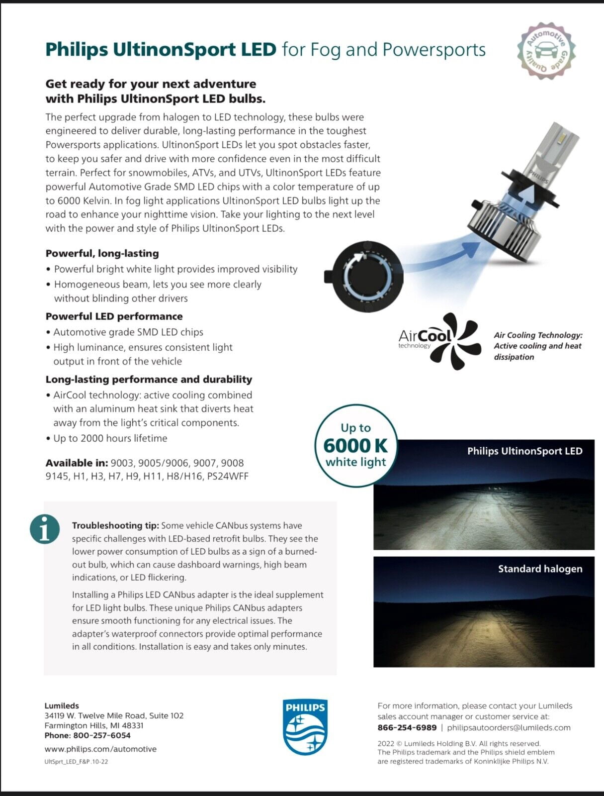 Philips Automotive Lighting 9007USLED Ultinonsport Led Fog & Powersports
