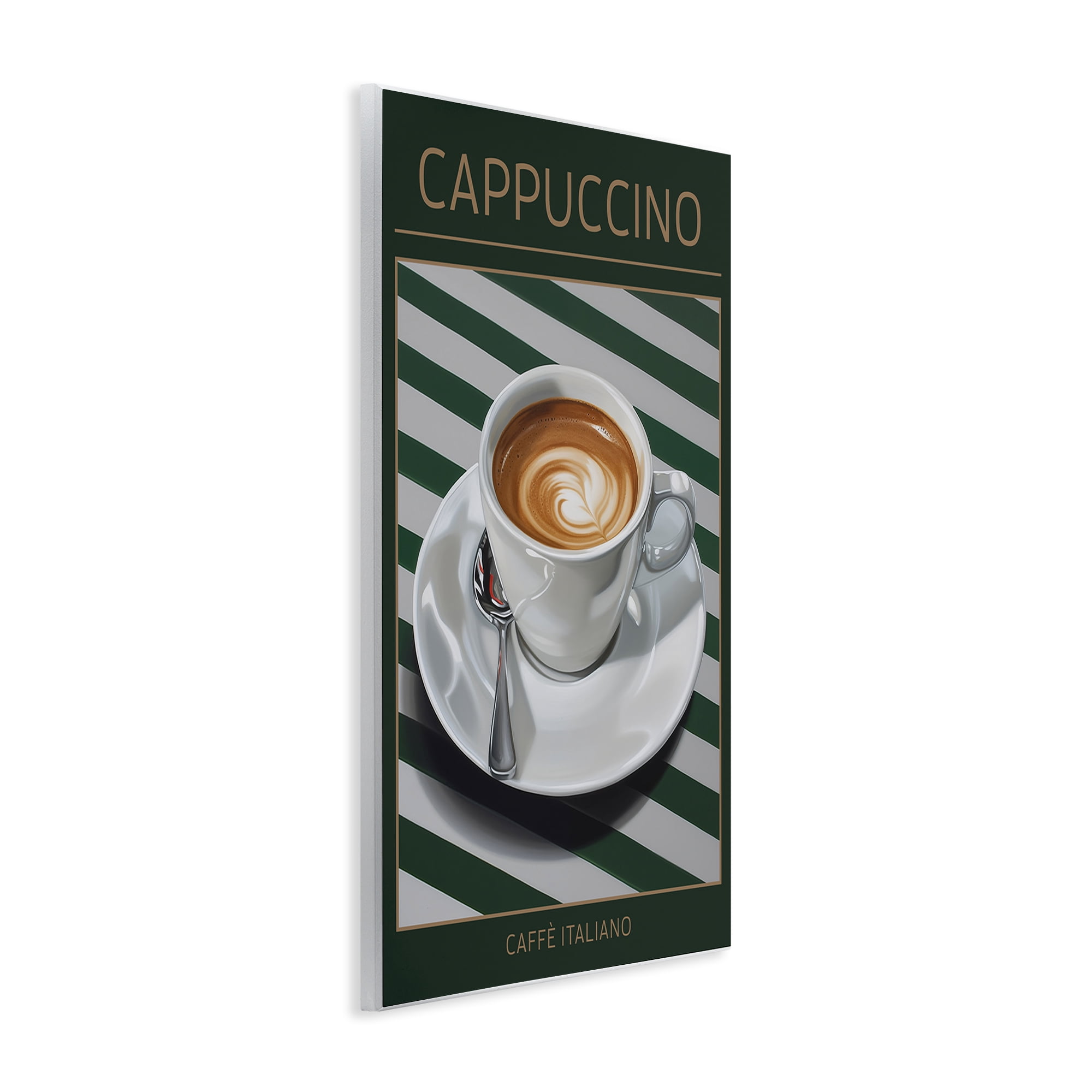 Stupell Industries Cappuccino Coffee over Stripes Wall Plaque Art, design by Andreas Magnusson
