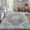 thumbnail image 4 of Tzou Large Area Rugs 10x13 for Living Room Gray Indoor Vintage Distressed Carpet Foldable Accent Mat with Non-Slip Backing for Home Office, 4 of 7