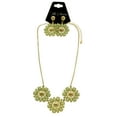 thumbnail image 2 of Mi Amore Adjustable Necklace-Earring-Set Green/Gold-Tone, 2 of 3