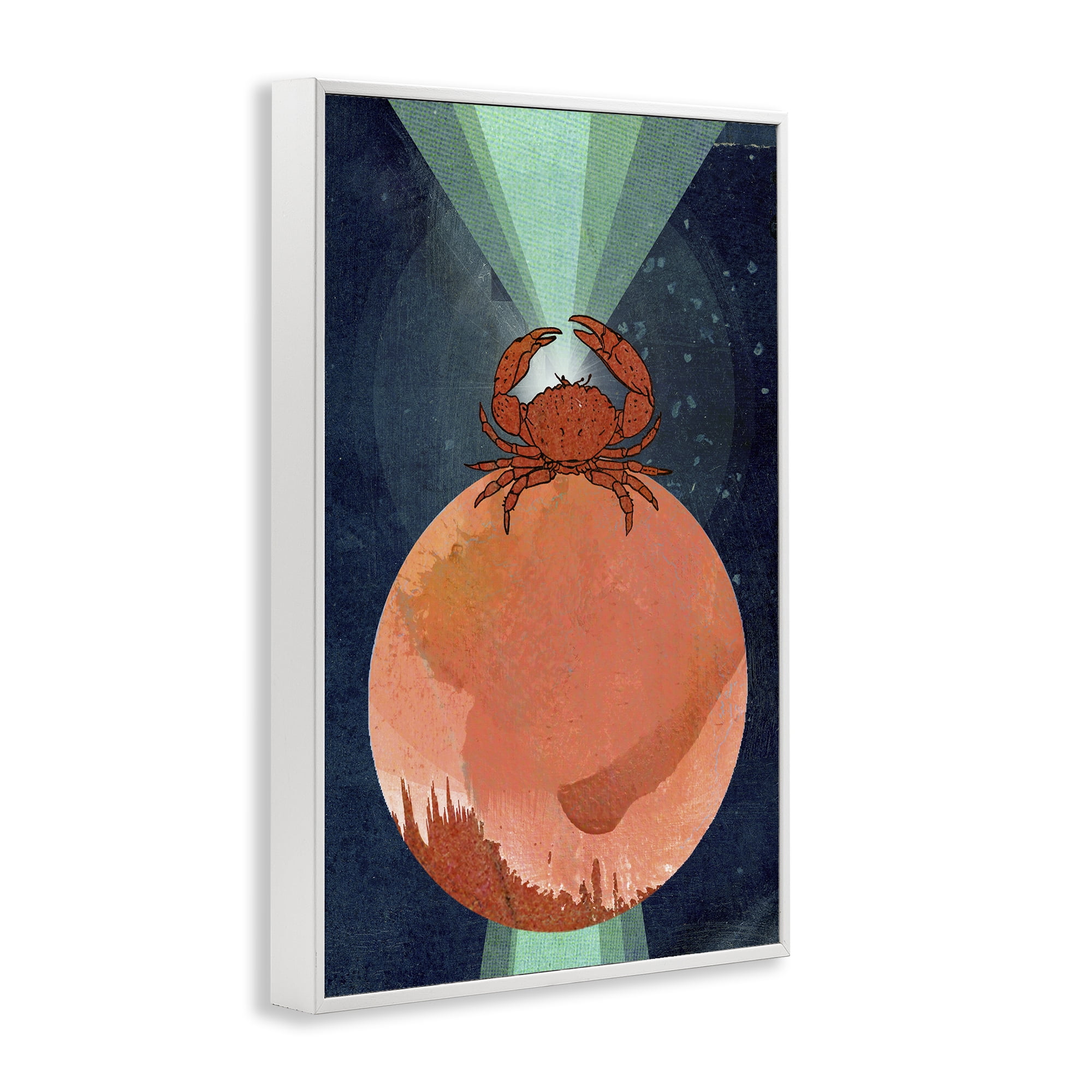 Stupell Industries Surreal Crab on Sphere Animals & Insects Painting White Framed Art Print Wall Art, 20 x 30