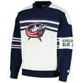 thumbnail image 2 of Men's Starter White Columbus Blue Jackets Defense Fleece Crewneck Pullover Sweatshirt, 2 of 3