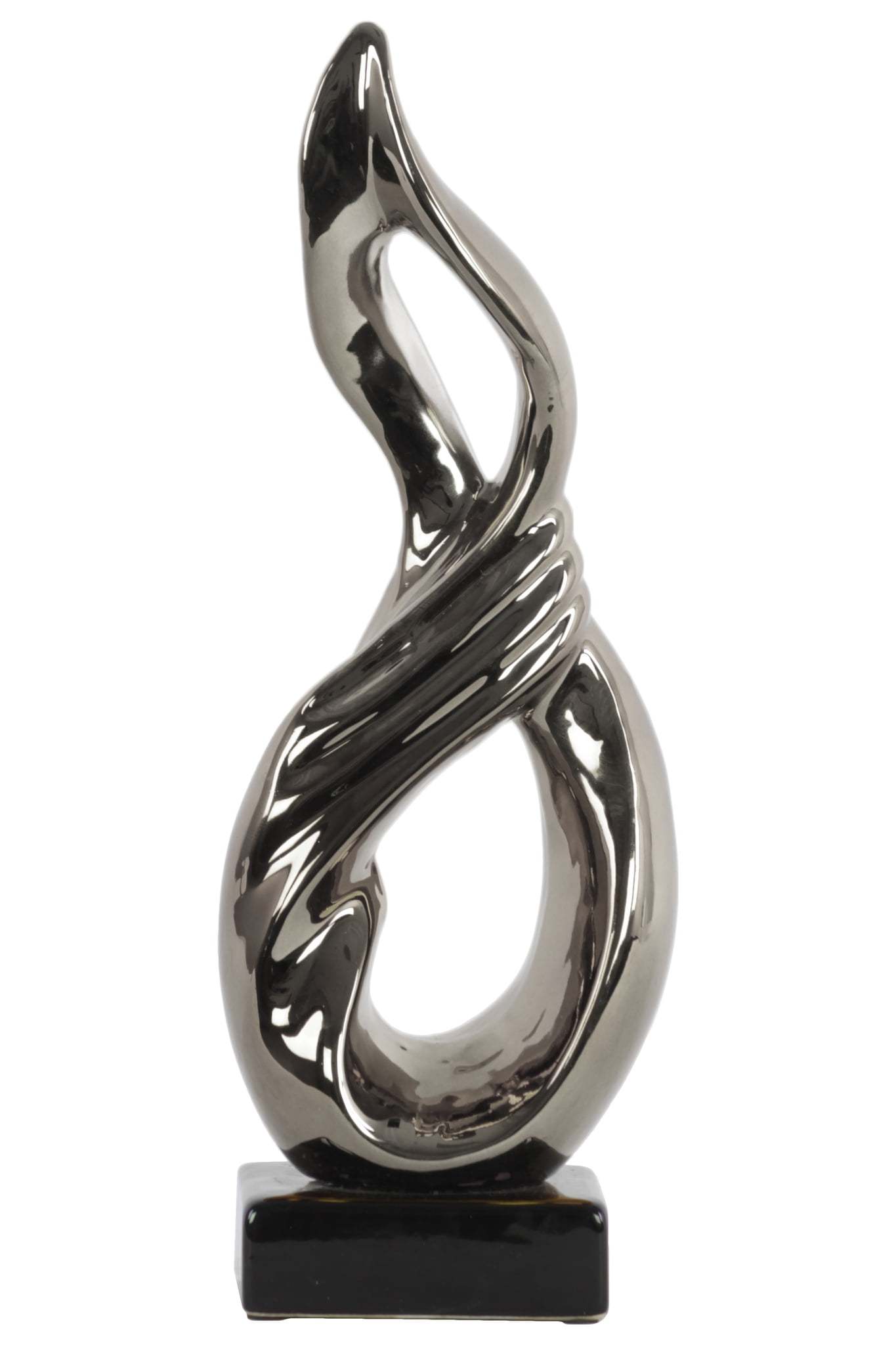 Urban Trends Collection: Ceramic Abstract Sculpture Polished Chrome Finish by Urban Trends Collection