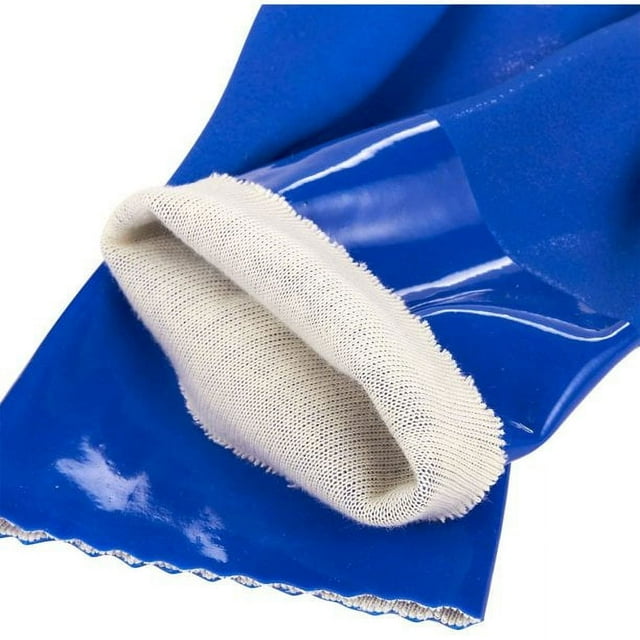 Paquete de 2 pares de guantes para el hogar, guantes para lavar platos con forro de algodón, guantes para lavar platos, guantes de goma, guantes de cocina, azul Ormromra HQ-271